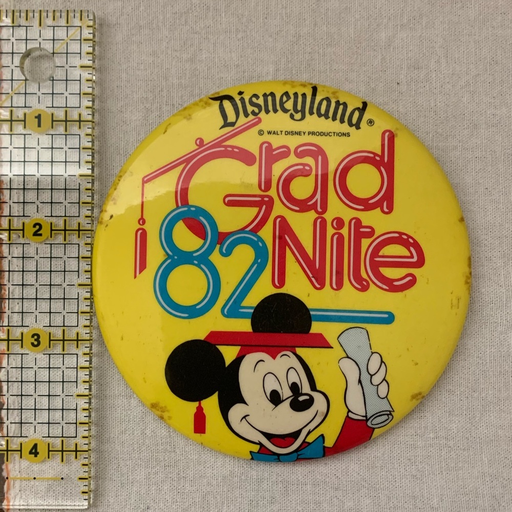 Vintage 1982 Disneyland Grad Night Button